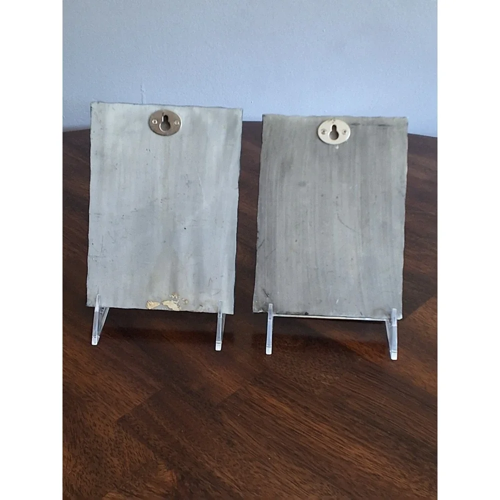 Vintage Mark St John Cafe‎ & Flower Shop 3D Resin Wall Plaques. Lot Of 2